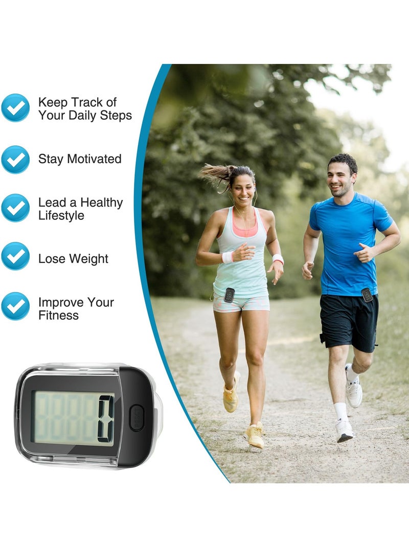 3D Pedometer for Walking, Simple Digital Step Counter with Removable Clip and Lanyard, Accurate Pedometers for Steps Track with Large LCD Display for Men Women Kids Walking Running Hiking Sports