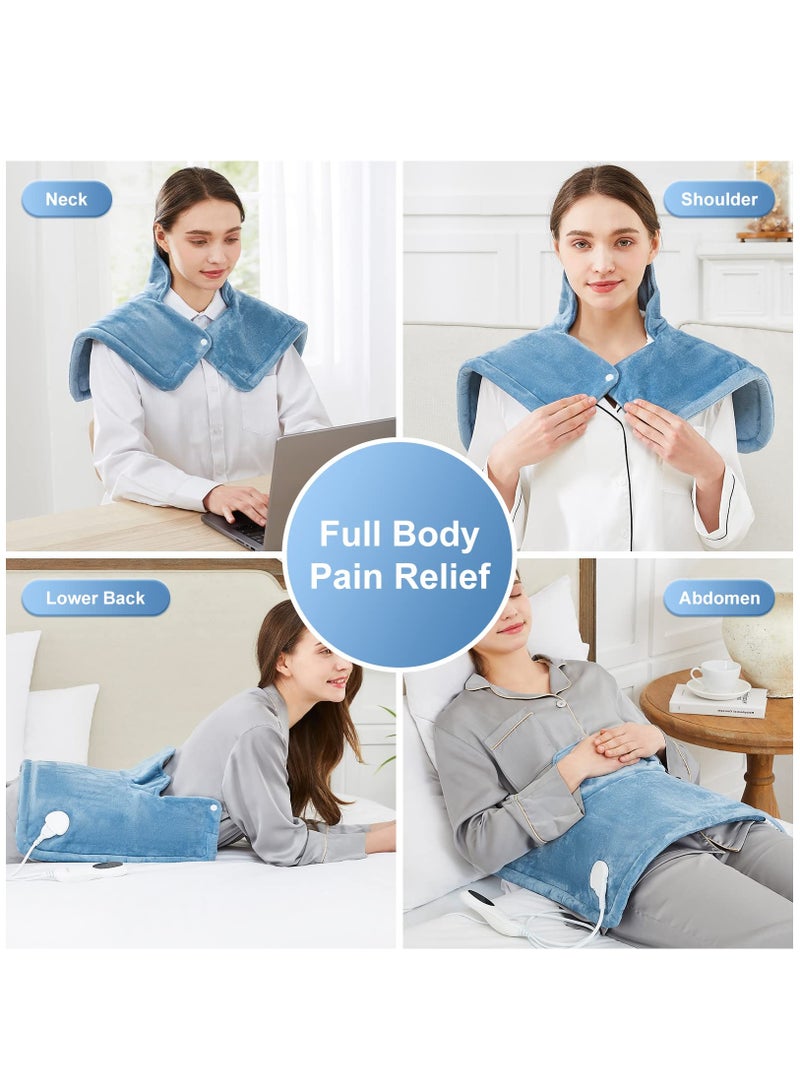 Weighted Heating Pad for Neck and Shoulders Relax, Large Neck Heating Pad for Neck Shoulder Pain Relief, 10 Heat Settings, 3 Timer Settings Auto-Off, Gifts for Women Men Mom Dad 17