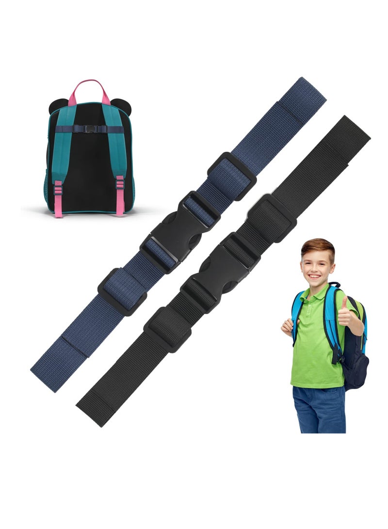 Backpack Chest Strap, 2PCS Adjustable Backpack Sternum Strap with Quick Release Buckle, Anti Slip Nylon Backpack Sternum Strap for Universal Outdoor Fabric Backpack Straps