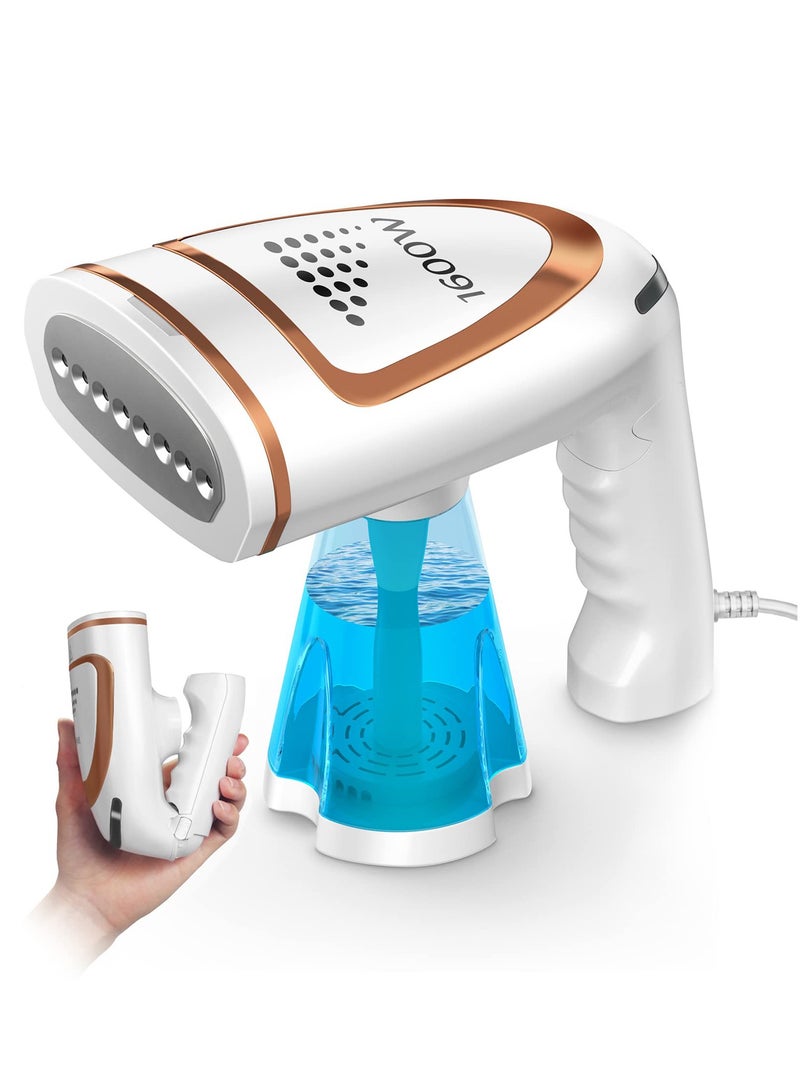 Steamer for Clothes, Foldable Travel Portable Steam Iron, 1600w Handheld Garment Steamer with 250ml Replaceable Water Tank, 30-Second Fast Heat-Up, Suitable for Wrinkle Free&santized Garment