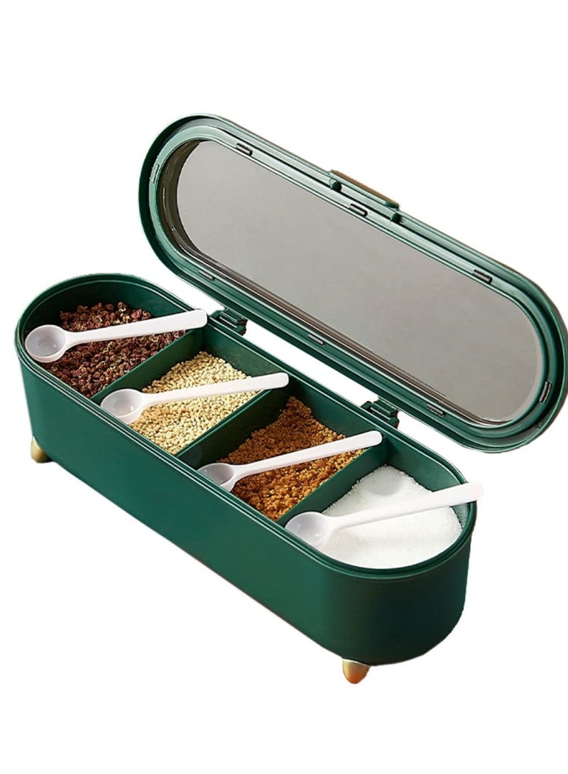 Condiment Container 4 Compartment Seasoning Jar Storage Container Contains 4 Tablespoons