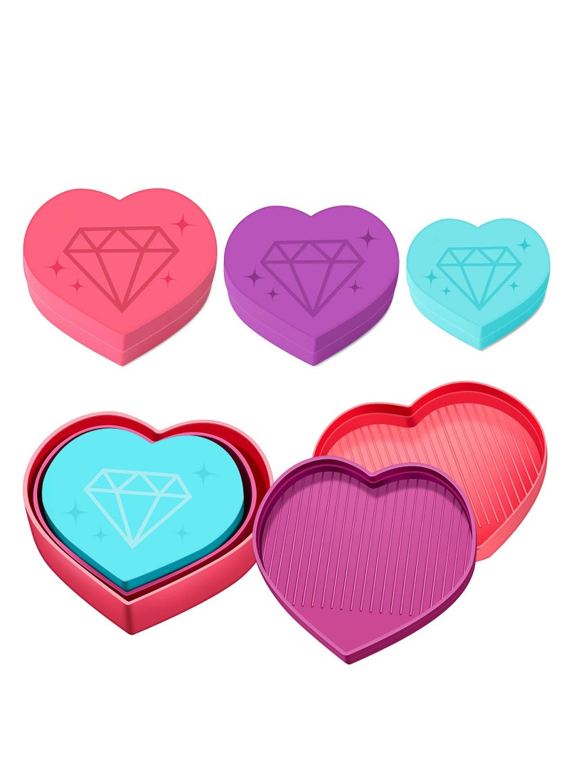 Heart Diamond Painting Trays, Diamond Painting Pen, Diamond Art Pen, Resin 5d Diamond Painting Art Drill Pen Kits  for Girls Kids Diy Crafts