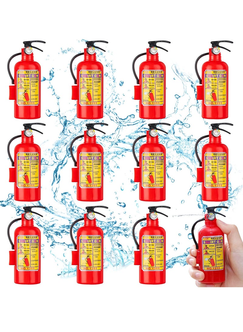 12Pack Fire Extinguisher Toys Mini Water Firemen Squirter Water Water Squirt Gun for Kids Teens Adults Summer Outdoor Games Birthday Swimming Pool Party Favors (4.2Inch)