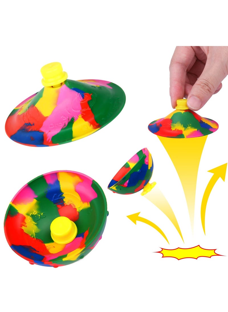 Creative Outdoor Sports Children's Decompression Toys, 2PCS Rubber Rotating Bouncing Bowl Toy, Bounce Ball Outdoor Game Sports Fingertip Toy for Kids