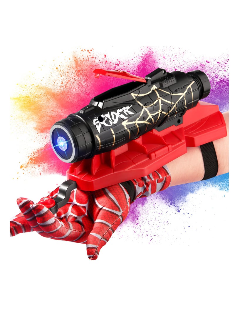 Gel Ball Blaster Web Shooter, Wrist Spider Web Shooters Blaster Toy with water Beads and Spider Glove, Spider Splatter Ball Toys for Kids Outdoor Play