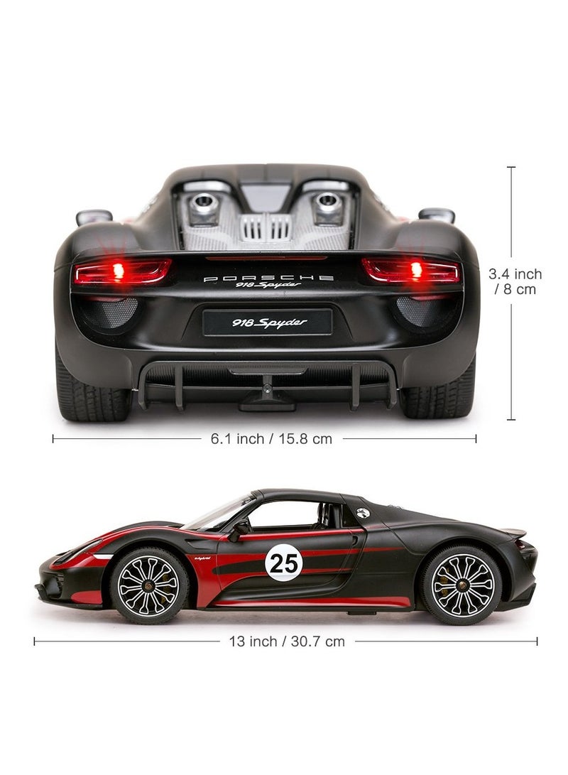 Remote Control Car 1/14 Scale Remote Control Model for Porsche 918 Spyder Electric Sport Racing Hobby Toy Car Model Vehicle for Boys,Girls,Teens and Adults Gift Blcak