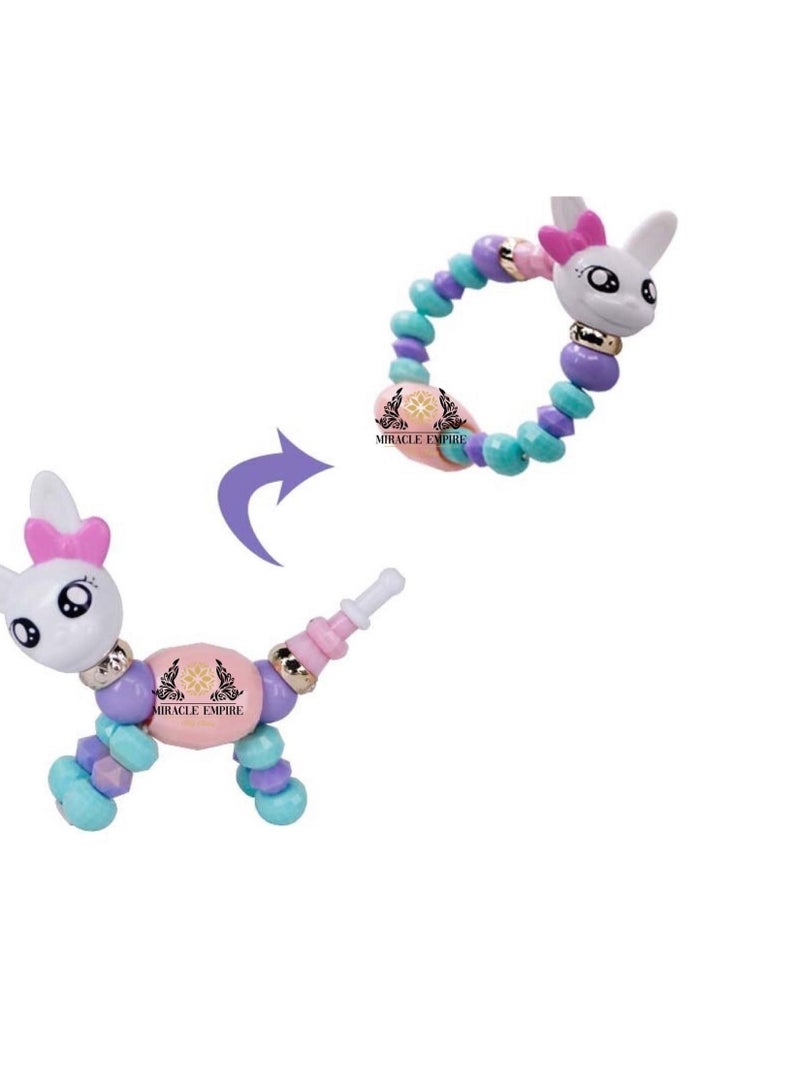 Pet Beads Bracelet Turns Into A Bunny Toy Girls Toys Handmade Party For Kids Animals Education Gifts