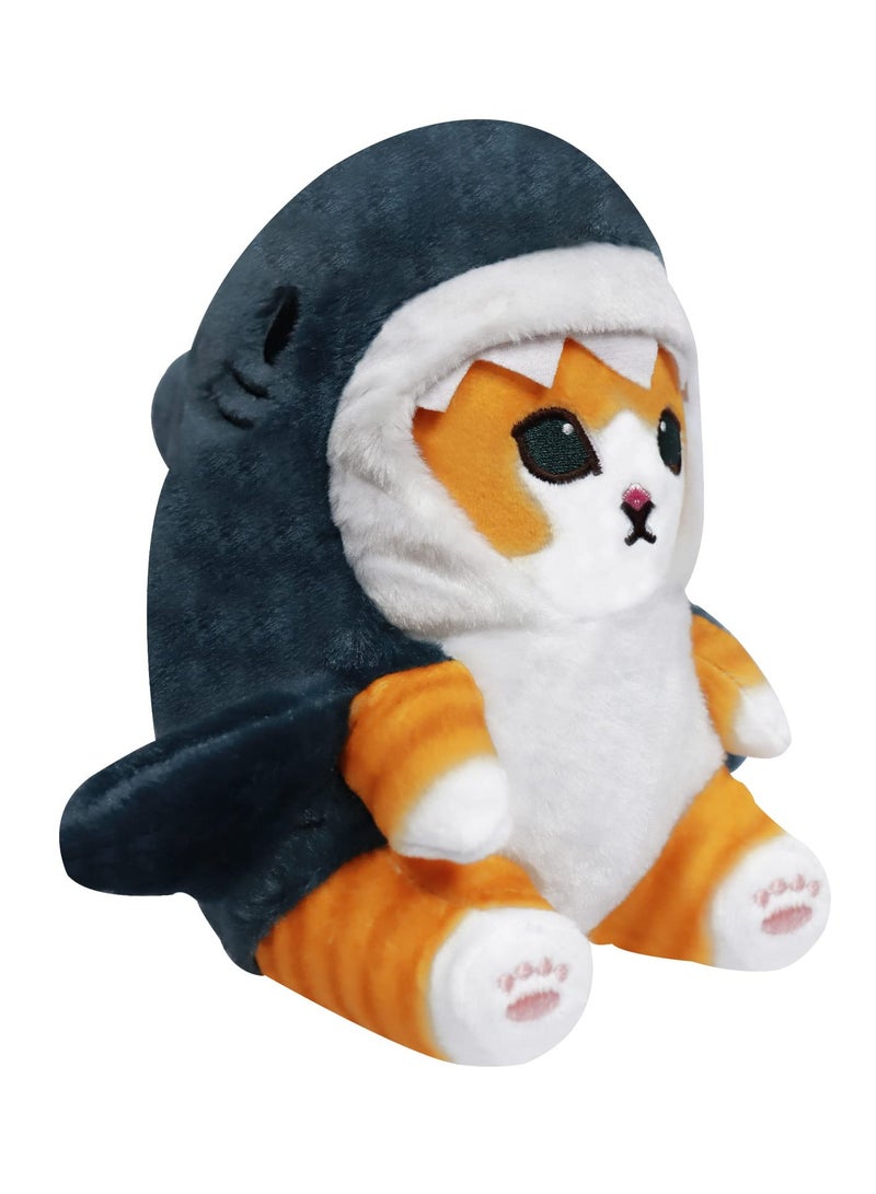 Cute Shark Cat Plush Toy, 8 Inch Cat Shark Plush Doll, Stuffed Animal Soft Plush Pillow for Children Kids Girls, Birthday Gifts for Kids Boys