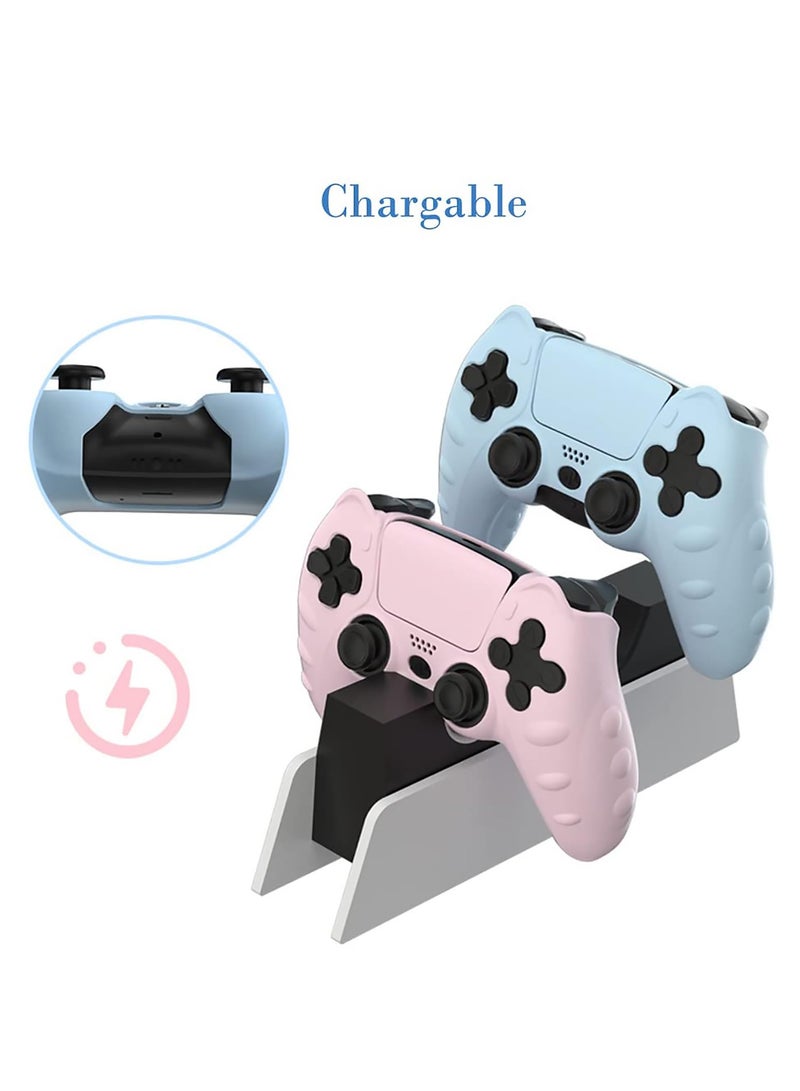 Cute Cat Paw for PS5 Controller Skin Anti-Slip Silicone Protective Cover Case with 2 Thumb Grips Caps and 1 Sticker Kawaii Accessories Set for Playstation 5 DualSense Wireless Controller, Blue