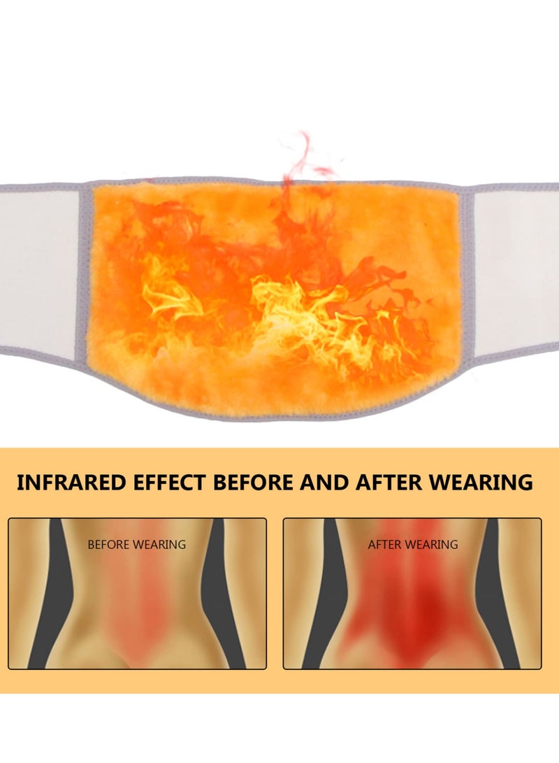 Men Women Winter Thicken Thermal Plush Waist Warmer Lumbar Support Belt Cozy Warm Abdominal Protector Stomach Body Wrap Band Back Brace Kidney Binder Size M