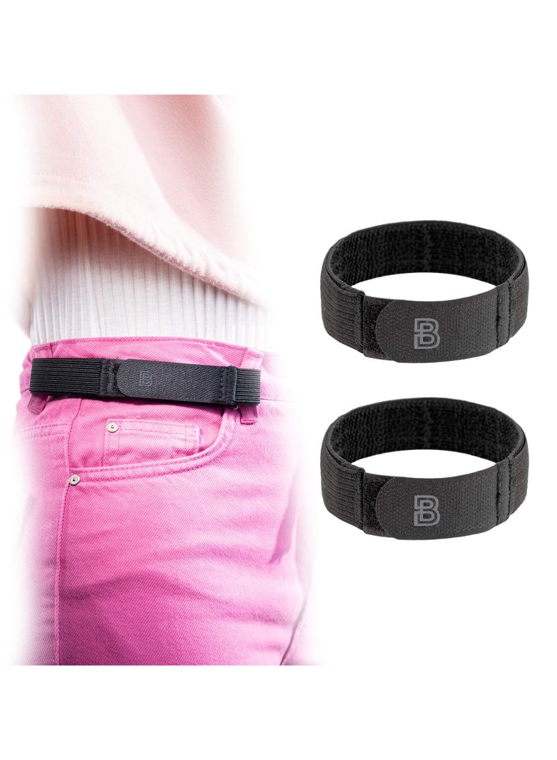 SYOSI No Buckle Stretch Belt, for Women and Men No Buckle Elastic Belt, Fits 1 Inch Belt Loops, Easy To Use (Pack of 2)