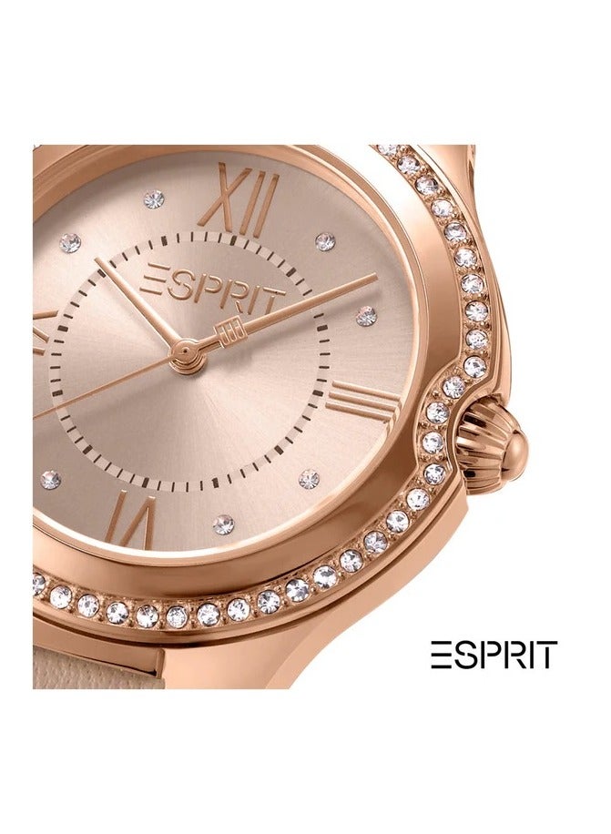 Esprit Stainless Steel Analog Women's Watch With Pink Leather Band ES1L263L0035