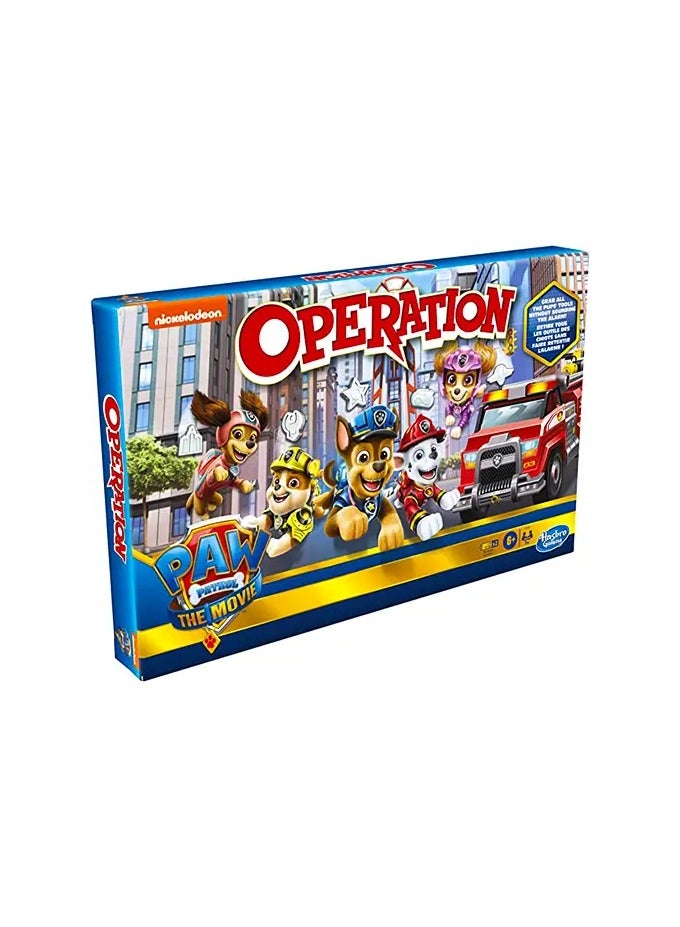 Operation Game: Paw Patrol The Movie Edition | Fun Board Game for Kids Ages 6+ | Nickelodeon Adventure for 1 or More Players | Interactive Family Game | Paw Patrol Themed Operation Game | Exciting Kids' Board Game for Problem-Solving & Fun