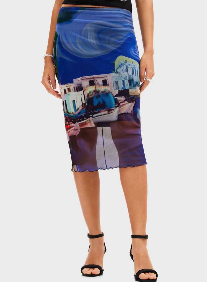 Christian Lacroix Landscape Midi Skirt