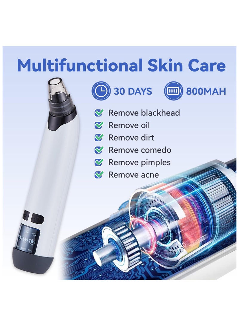 Blackhead Remover Pore Vacuum, Face Vacuum Pore Cleanser, Electric Acne Comedone Whitehead Remover Tools 4 Suction Power with LED Display, Rechargeable Pimple Popper Tool Kit