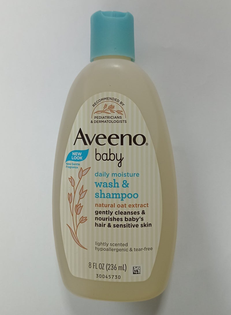 Aveeno. Daily Moisture Wash & Shampoo, Natural Oat Extract (8 Fl. Oz. , 236 mL)