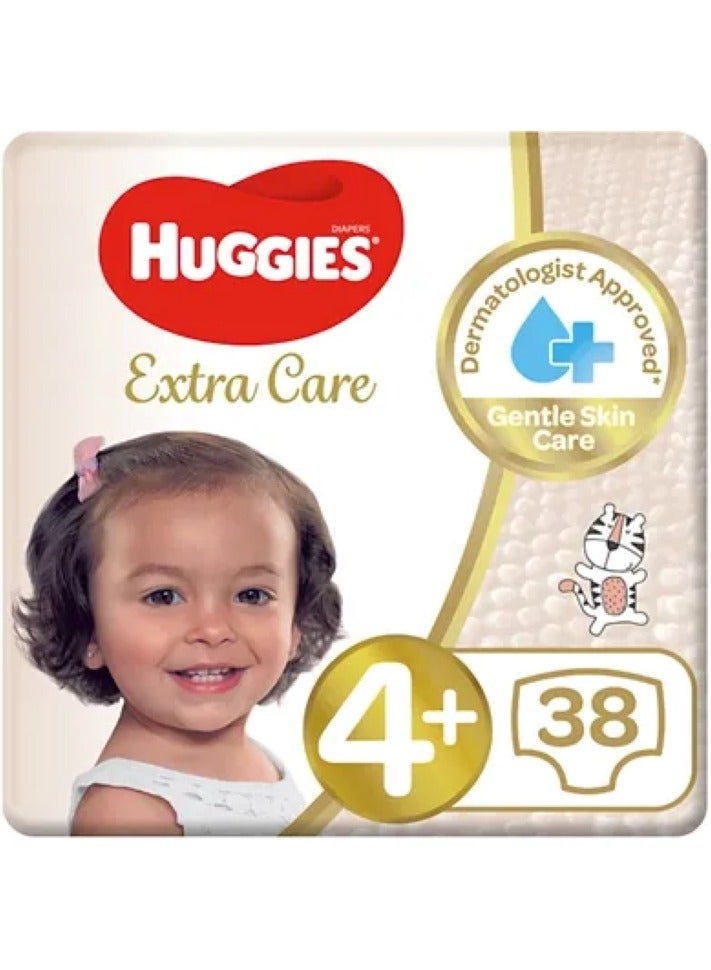 Huggies Baby Diapers Extra Care Jumbo No.4+, 38 Pieces
