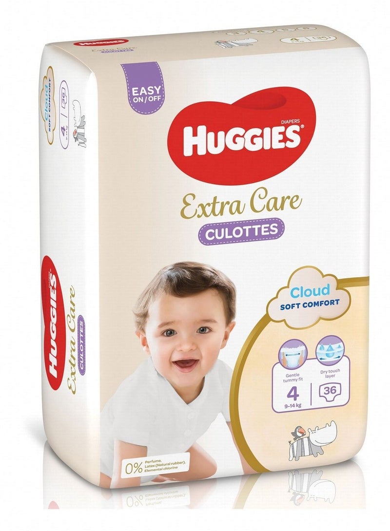 Extra Care Baby Pants Diapers, Size 4, 9 - 14 Kg, 36 Count, Cloud Soft Comfort, Dry Touch Layer