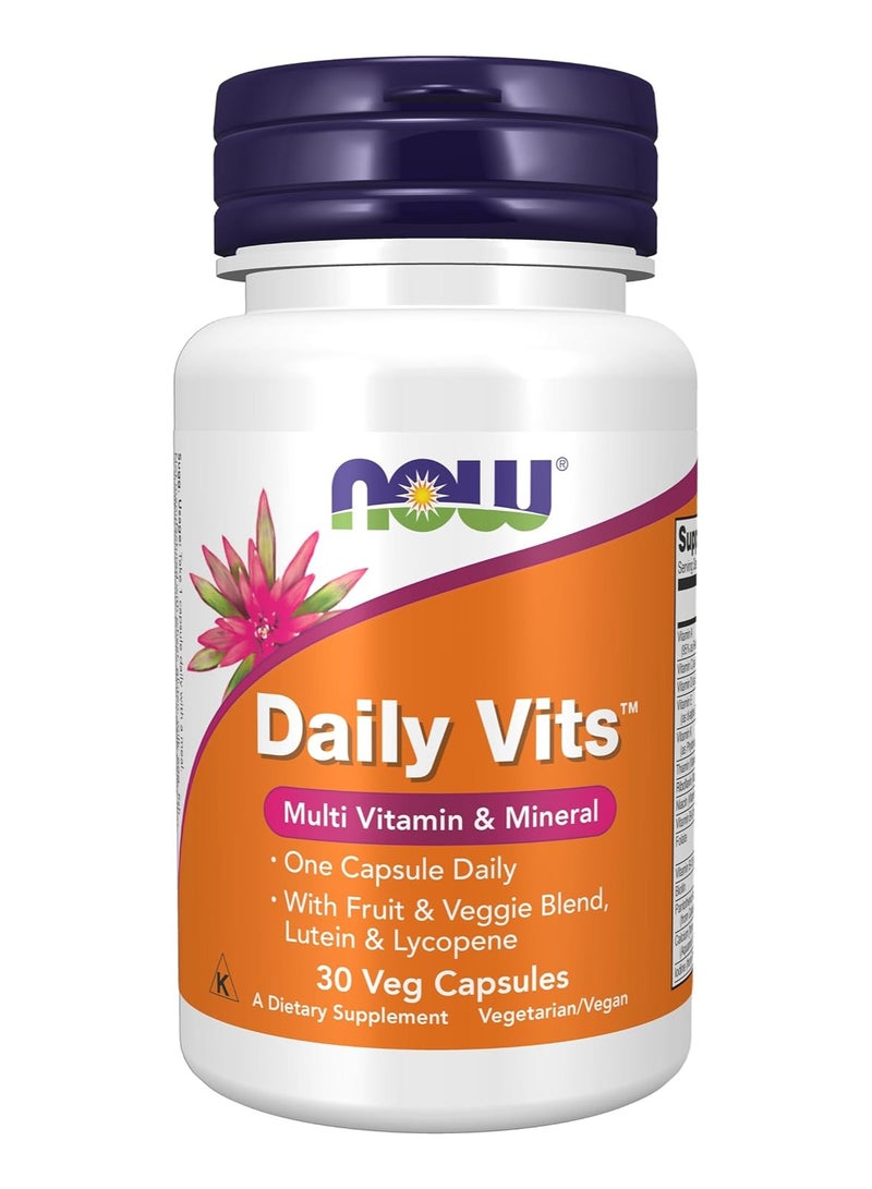 Daily Vits Multivitamin & Mineral Capsules for Overall Wellness,30's