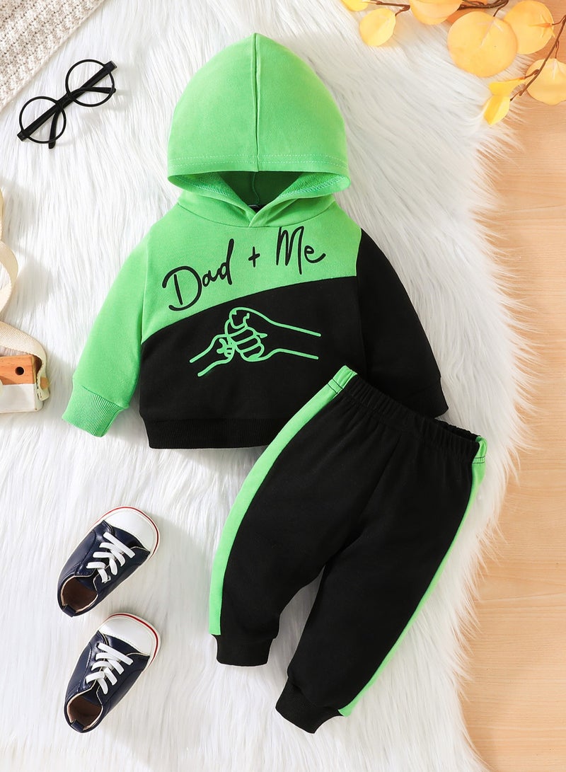 New Boys Hooded Sweatshirt Pullover Long Pants Two Piece Set