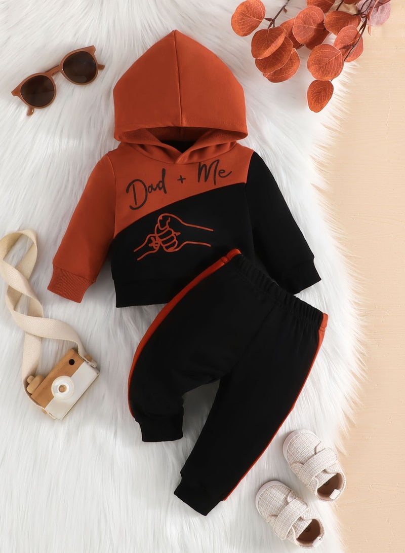 New Boys Hooded Sweatshirt Pullover Long Pants Two Piece Set