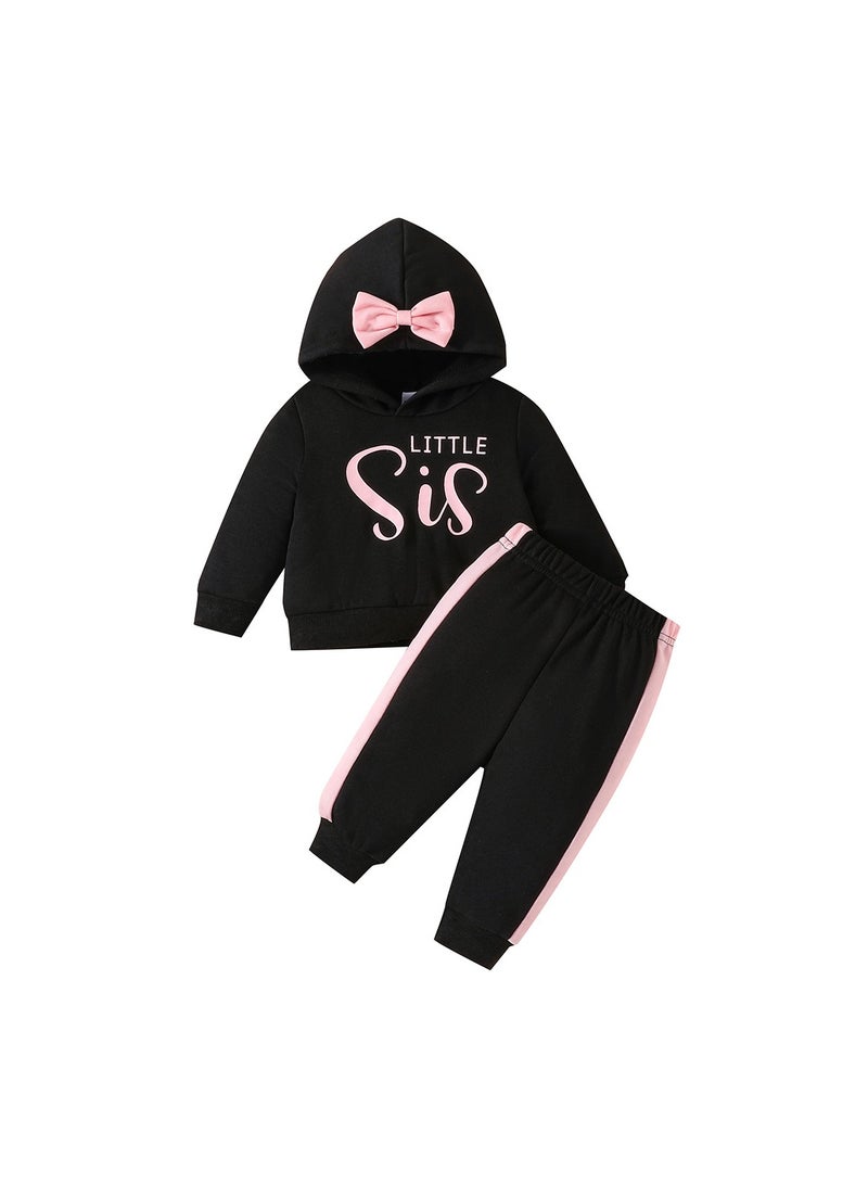 New Girls Long Sleeve Hooded Top And Pants 2 Piece Set