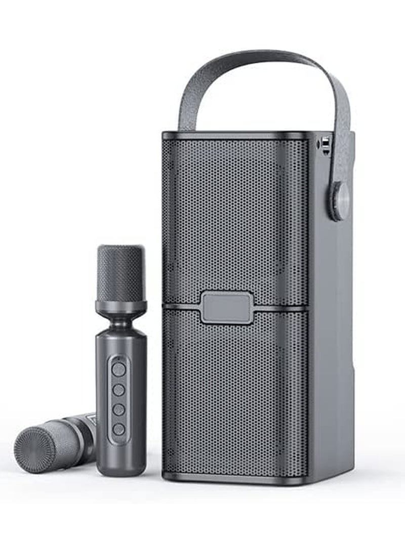 YS 218 Portable Wireless Bluetooth Karaoke Speaker Stereo Bass Dual Microphone