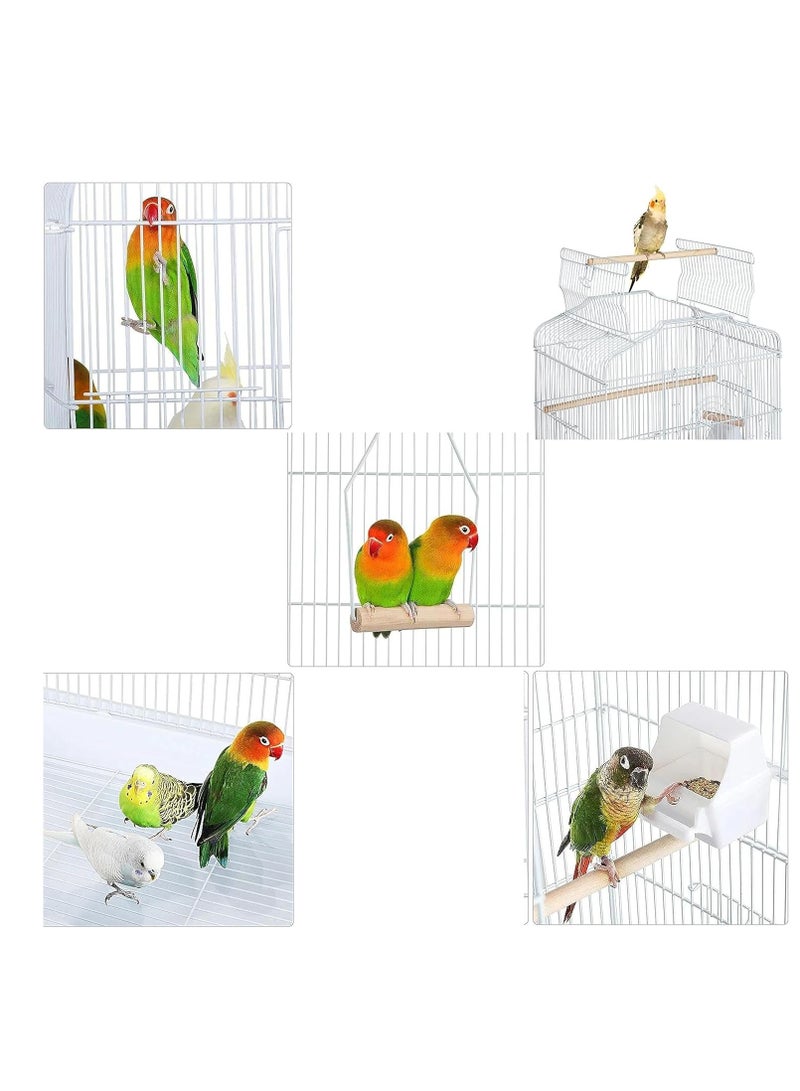 Large Bird cage with top stand 4 Food Container, 3 wood Stick and swing size 92 * 46 * 35.5 cm for big and medium parrots such as Casco Cockatoo conure Parakeet cockatiel