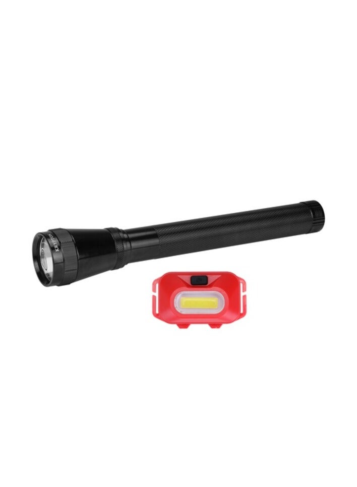Krypton Rechargeable Waterproof Led Flashlight, High Power Flashlight Super Bright Cree Led Torch Light, Built-In 1900Mah Battery