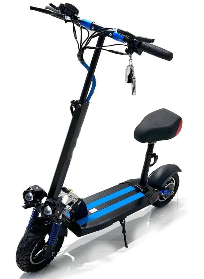 48V 10Ah Electric Folding Scooter Suitable For Adults and Teenagers Outdoor Sports for Commuting To and From Get Off Work Black Blue