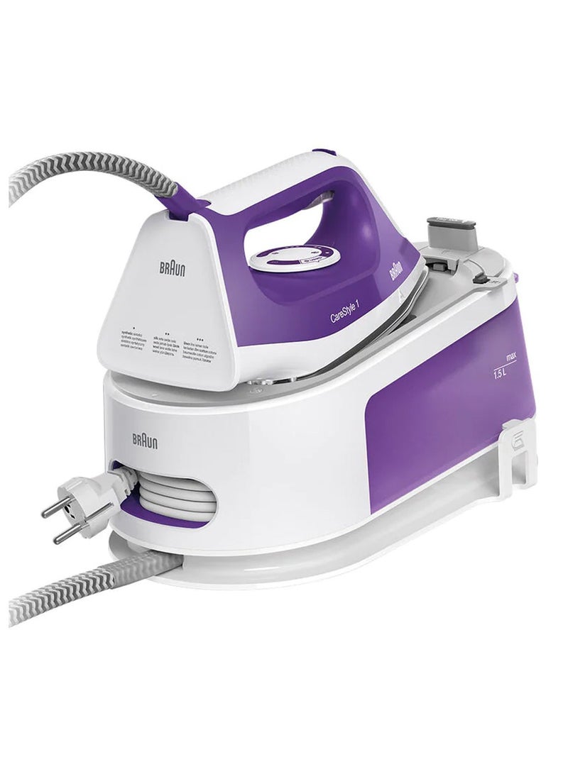CareStyle 1 Steam Generator Iron, World’s first FreeGlide3D soleplate 1.5 L 2200 W IS 1014 ‎White / Violet