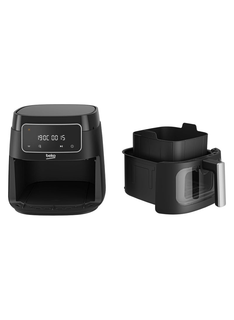 ExpertFry Hot Air Fryer XXL, 7.6 Litre with Window, Touch Control Display, 9 Preset Programs Including Defrost, French Fries, Chicken, Grill, Skewer, Bake, Dehydrate, Roast 7.6 L 1750 W FRL3374B ‎Black