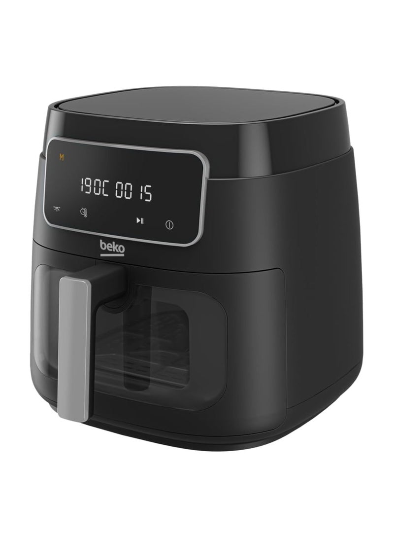 ExpertFry Hot Air Fryer XXL, 7.6 Litre with Window, Touch Control Display, 9 Preset Programs Including Defrost, French Fries, Chicken, Grill, Skewer, Bake, Dehydrate, Roast 7.6 L 1750 W FRL3374B ‎Black