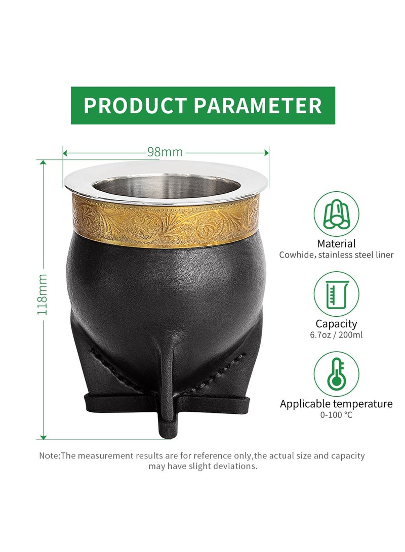 Argentina Yerba Mate Cup With Straw Tea Gourd Mug One Bombilla Mate (Straw) a Cleaning Brush