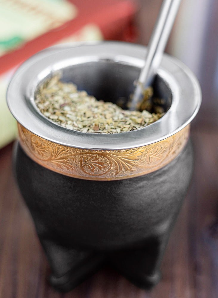 Argentina Yerba Mate Cup With Straw Tea Gourd Mug One Bombilla Mate (Straw) a Cleaning Brush