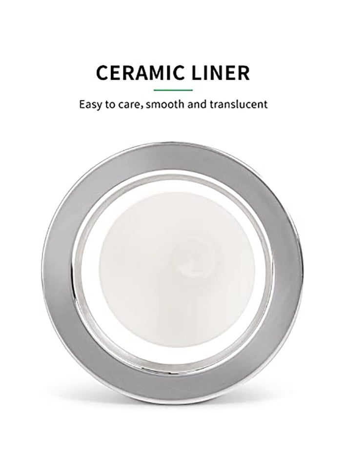 Yerba mate tea cup, leather outer layer, ceramic lining, with straw and cleaning brush