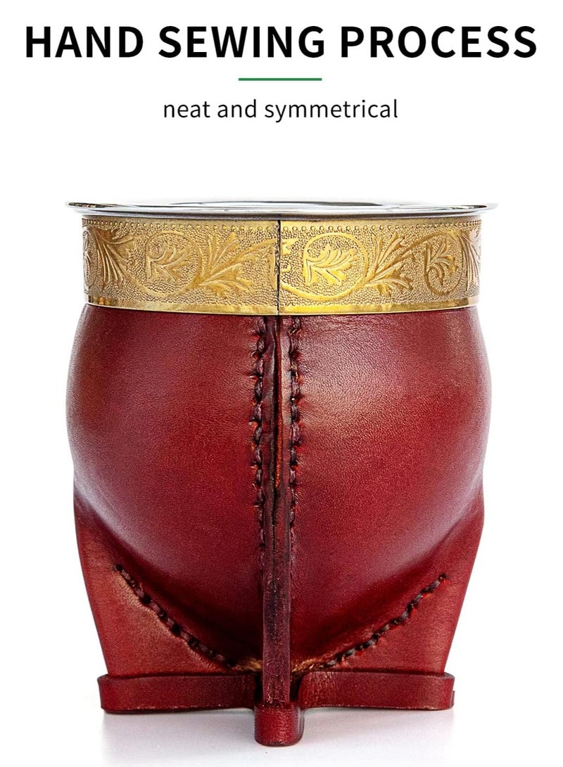 Argentina Yerba Mate Cup With Straw Tea Gourd Mug One Bombilla Mate (Straw) a Cleaning Brush