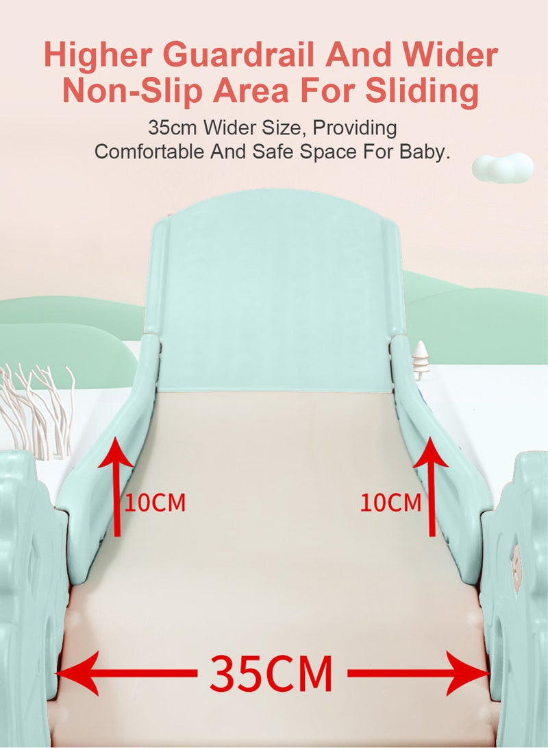 Foldable Children's Slide 1-3 Years Old Children's Baby Independent Entertainment Slide Playground Climbing Set Toy Easy To Assemble With Basketball Stand Suitable For Indoor And Outdoor Children's Entertainment