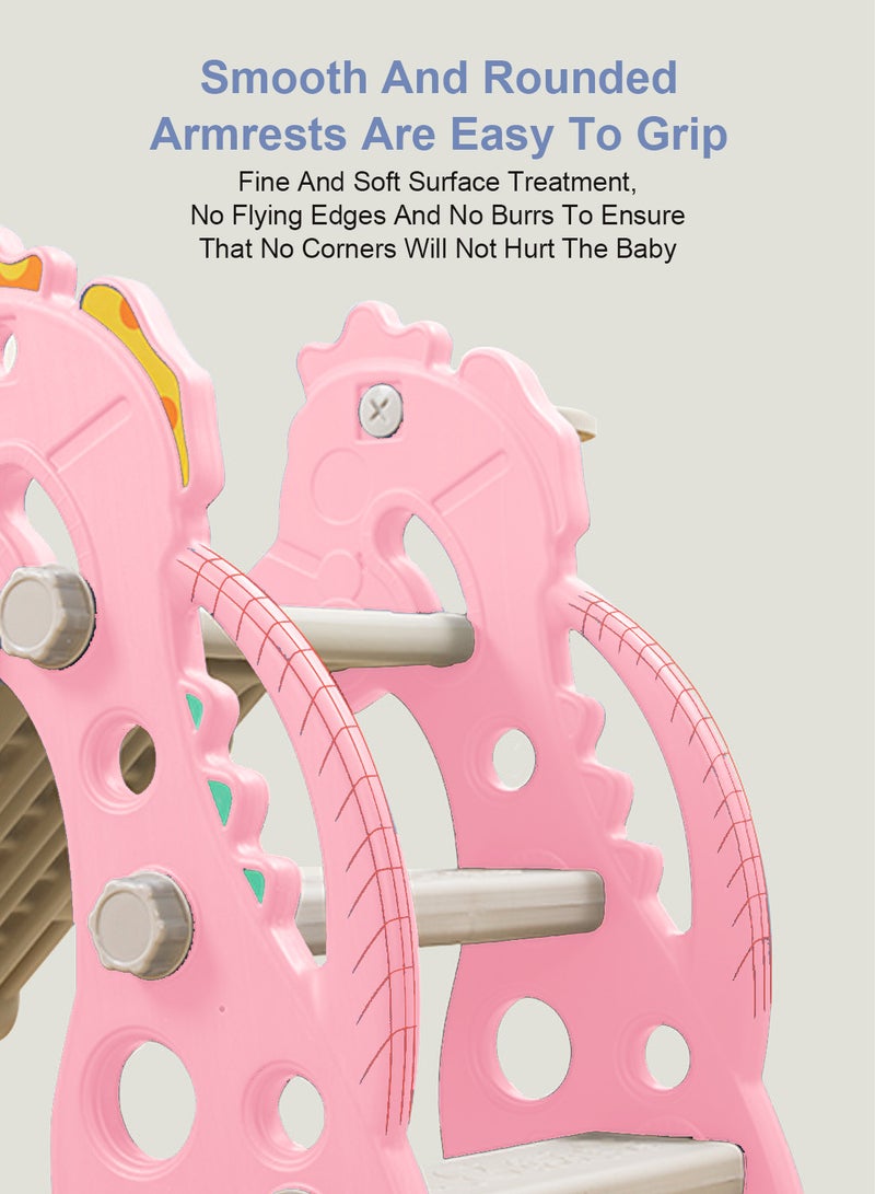 Foldable Children's Slide Suitable For 1-3 Years Old Children Baby Climbing Entertainment Slide Playground Slide Toy Set Suitable For Indoor And Outdoor Toddlers With Basketball Stand