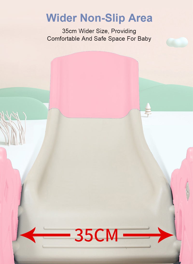 Foldable Multifunctional Children's Slide Children's Independent Entertainment Slide Playground Climbing Slide With Basketball Stand Easy To Install Suitable For Children Indoors And Outdoors