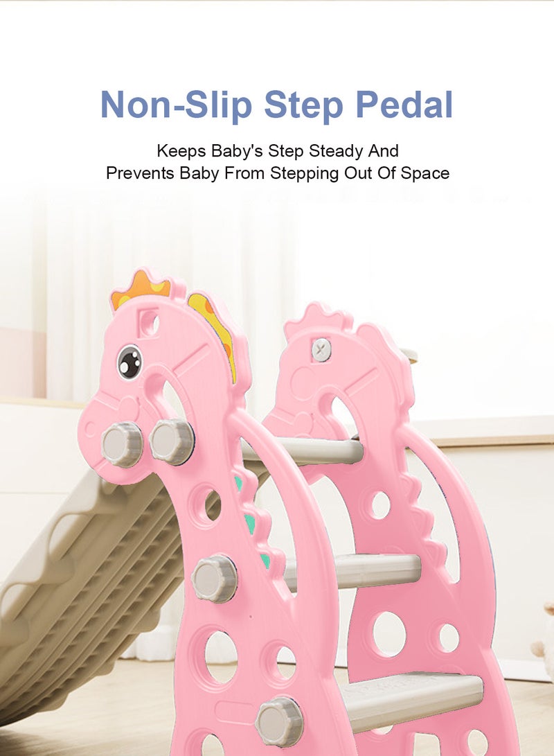 Foldable Multifunctional Children's Slide Children's Independent Entertainment Slide Playground Climbing Slide With Basketball Stand Easy To Install Suitable For Children Indoors And Outdoors