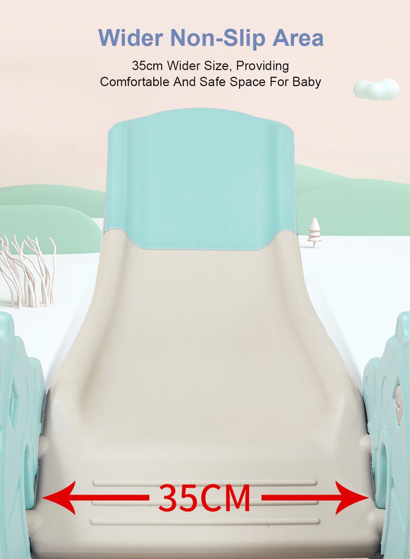 Foldable Children's Slide Independent Playground Entertainment Slide Baby Multifunctional Climbing Slide Toy Set Easy To Assemble Suitable For Indoor And Outdoor Children With Basketball Stand