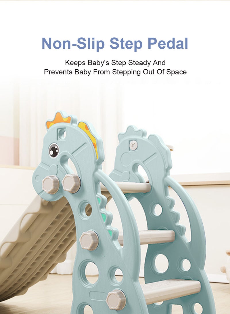 Foldable Children's Slide Independent Playground Entertainment Slide Baby Multifunctional Climbing Slide Toy Set Easy To Assemble Suitable For Indoor And Outdoor Children With Basketball Stand