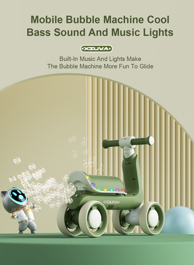 Baby Balance Bike for 1-3 Years, Kids Bike 4-wheel with Adjustable Seat, Indoor Outdoor Toddlers Riding Toys