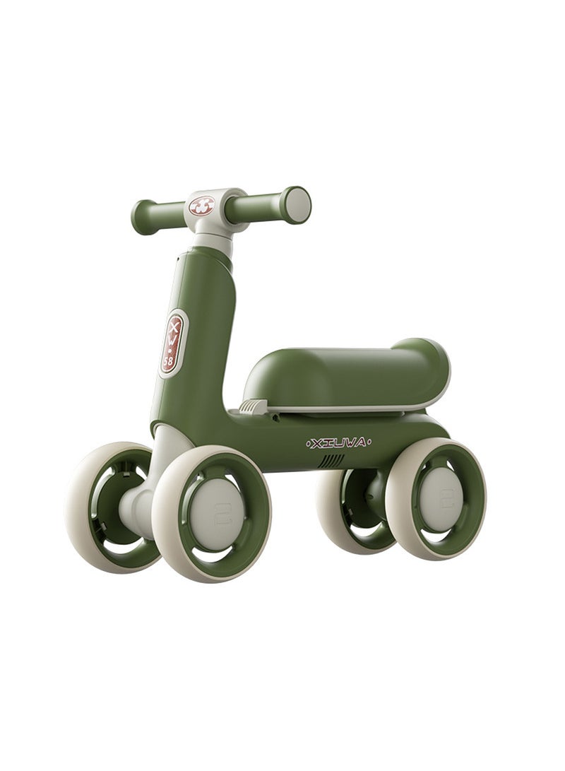 Baby Balance Bike for 1-3 Years, Kids Bike 4-wheel with Adjustable Seat, Indoor Outdoor Toddlers Riding Toys