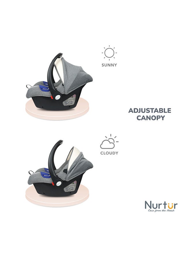 Nemo Baby Carrier - Adjustable Canopy and Handle - Extra Protection – 3 -Point Safety Harness - Suitable from 0 months to 12 months, Upto 13kg, Sand
