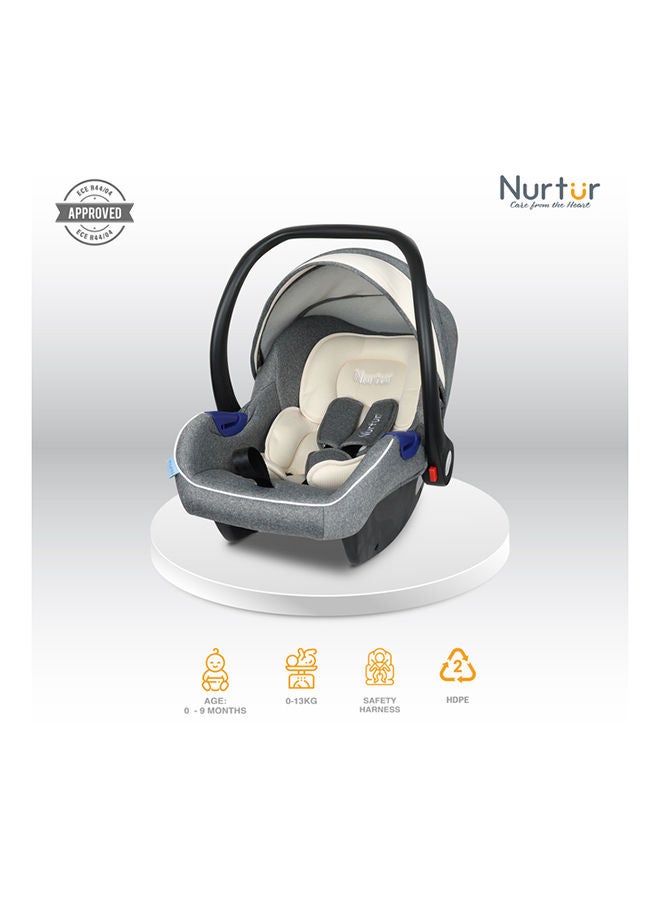 Nemo Baby Carrier - Adjustable Canopy and Handle - Extra Protection – 3 -Point Safety Harness - Suitable from 0 months to 12 months, Upto 13kg, Sand