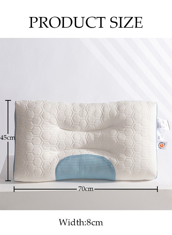 1PCS Super Comfort Ergonomic Pillow for Neck Head and Shoulder Pain Relief Contour Support Pillows for Bed Sleeping Orthopedic Cervical Spine Stretch Pillow for Side Back Stomach Sleeper
