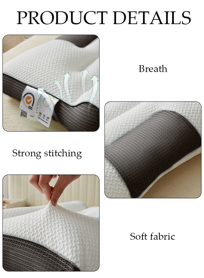 1PCS Comfort Ergonomic Pillow for Pain Relief Bed Pillow for Sleeping, Ergonomic Orthopedic Cervical for Neck and Shoulder Pain, Side Back Stomach Sleeper