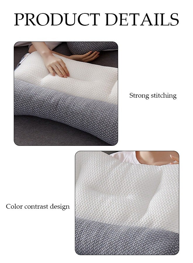 1PCS Super Comfort Ergonomic Pillow for Neck Head and Shoulder Pain Relief Contour Support Pillows for Bed Sleeping Orthopedic Cervical Spine Stretch Pillow for Side Back Stomach Sleeper